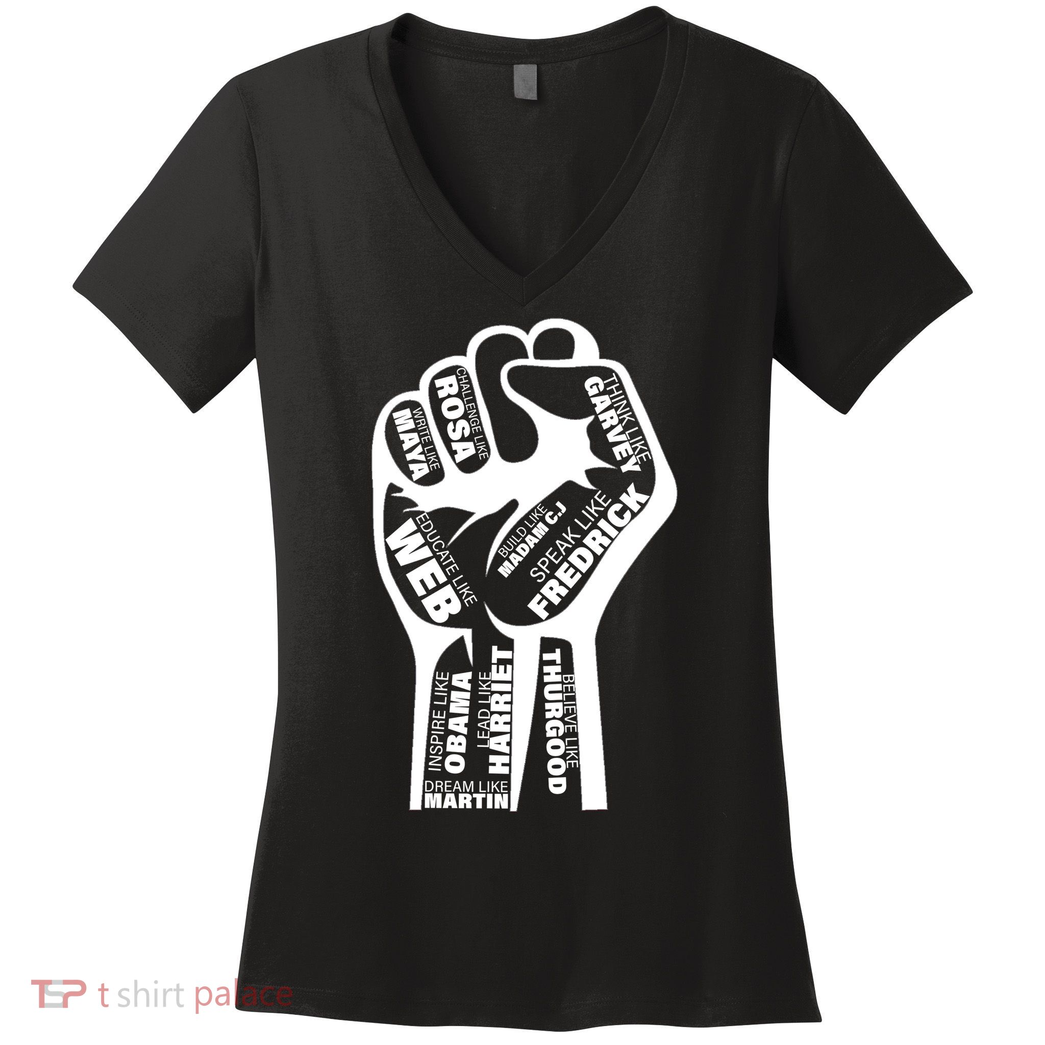 Inspirational Black History Fist Women's V-Neck T-Shirt