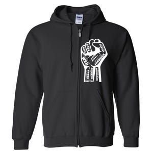 Inspirational Black History Fist Full Zip Hoodie