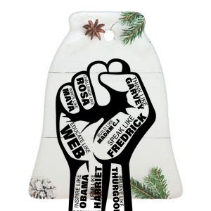 Inspirational Black History Fist Ceramic Bell Ornament