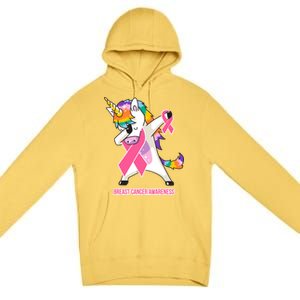 inspirational Breast Cancer Awareness Unicorn Premium Pullover Hoodie