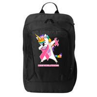 inspirational Breast Cancer Awareness Unicorn City Backpack