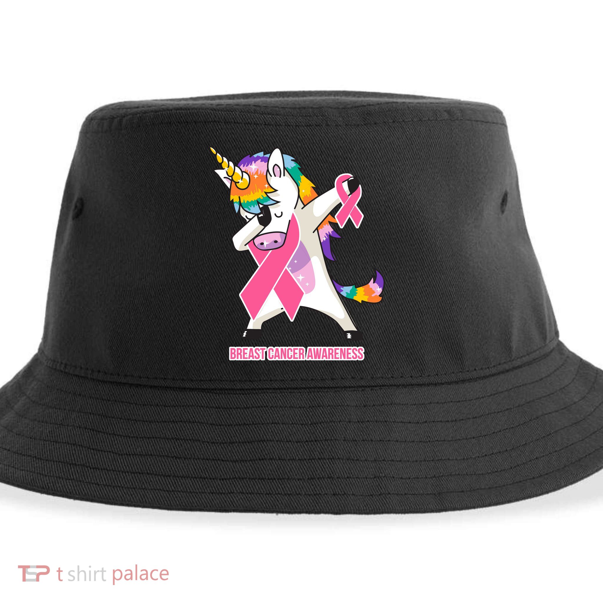 inspirational Breast Cancer Awareness Unicorn Sustainable Bucket Hat
