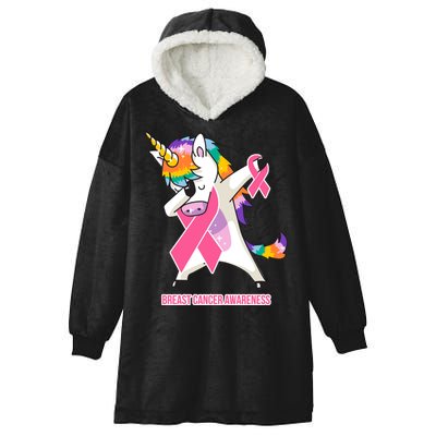 inspirational Breast Cancer Awareness Unicorn Hooded Wearable Blanket