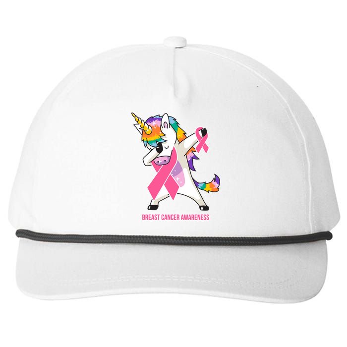 inspirational Breast Cancer Awareness Unicorn Snapback Five-Panel Rope Hat