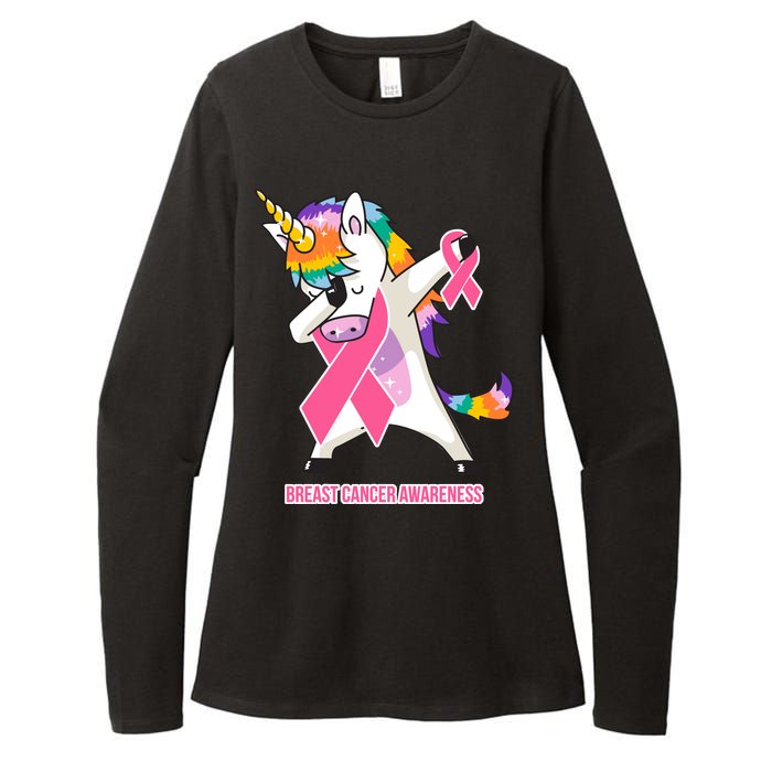 inspirational Breast Cancer Awareness Unicorn Womens CVC Long Sleeve Shirt