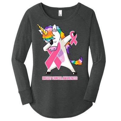 inspirational Breast Cancer Awareness Unicorn Women's Perfect Tri Tunic Long Sleeve Shirt