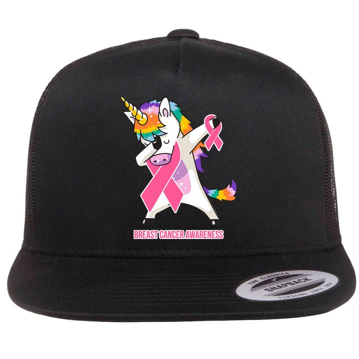 inspirational Breast Cancer Awareness Unicorn Flat Bill Trucker Hat