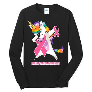 inspirational Breast Cancer Awareness Unicorn Tall Long Sleeve T-Shirt