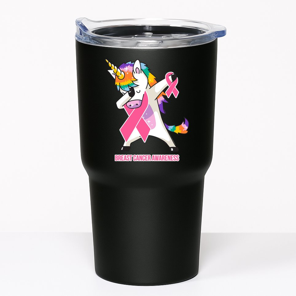 inspirational Breast Cancer Awareness Unicorn Tumbler