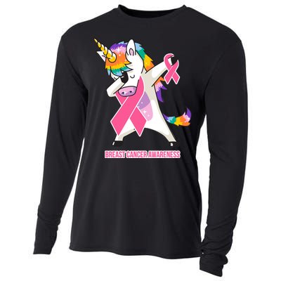 inspirational Breast Cancer Awareness Unicorn Cooling Performance Long Sleeve Crew