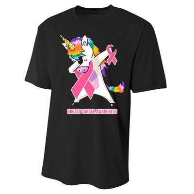 inspirational Breast Cancer Awareness Unicorn Performance Sprint T-Shirt