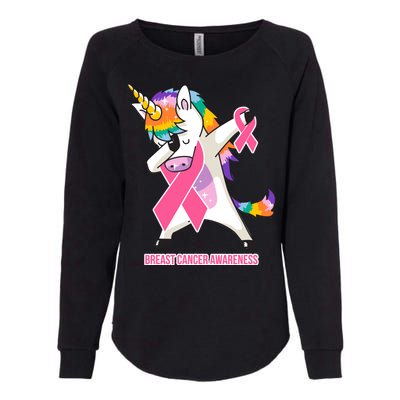 inspirational Breast Cancer Awareness Unicorn Womens California Wash Sweatshirt