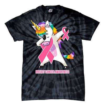 inspirational Breast Cancer Awareness Unicorn Tie-Dye T-Shirt