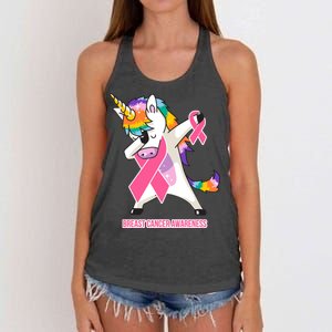 inspirational Breast Cancer Awareness Unicorn Women's Knotted Racerback Tank