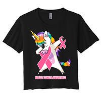 inspirational Breast Cancer Awareness Unicorn Women's Crop Top Tee