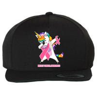 inspirational Breast Cancer Awareness Unicorn Wool Snapback Cap