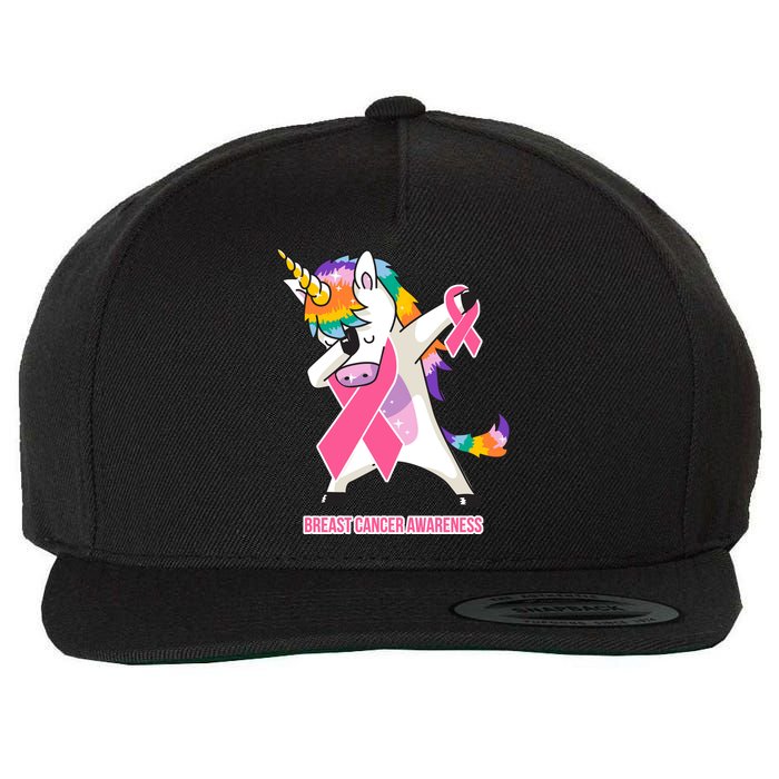 inspirational Breast Cancer Awareness Unicorn Wool Snapback Cap