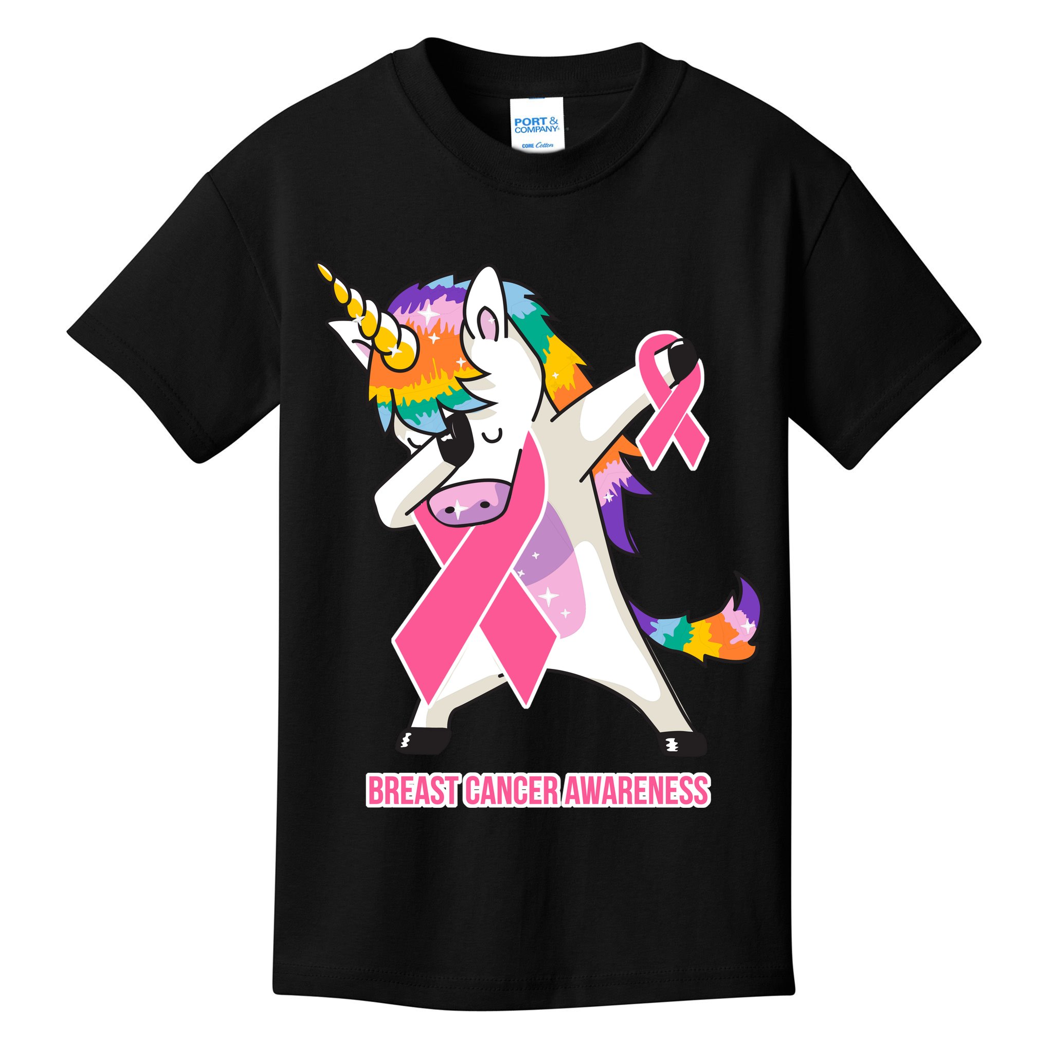 inspirational Breast Cancer Awareness Unicorn Kids T-Shirt