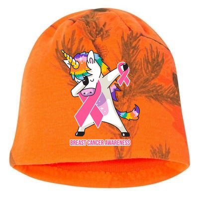 inspirational Breast Cancer Awareness Unicorn Kati - Camo Knit Beanie