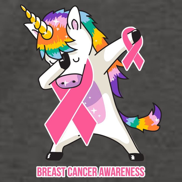 inspirational Breast Cancer Awareness Unicorn Vector Backpack