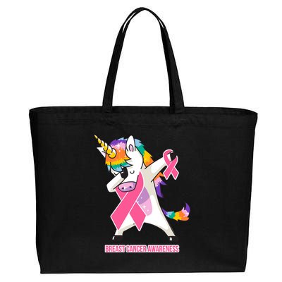 inspirational Breast Cancer Awareness Unicorn Cotton Canvas Jumbo Tote