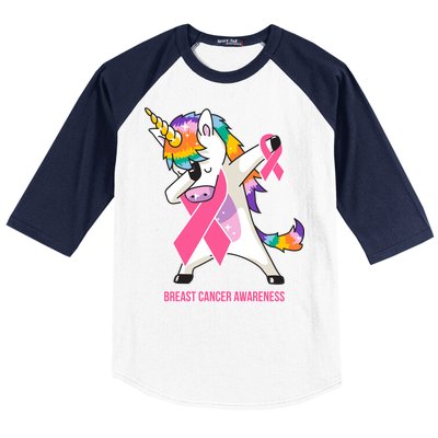 inspirational Breast Cancer Awareness Unicorn Baseball Sleeve Shirt