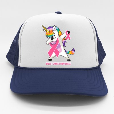 inspirational Breast Cancer Awareness Unicorn Trucker Hat