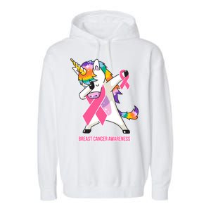 inspirational Breast Cancer Awareness Unicorn Garment-Dyed Fleece Hoodie