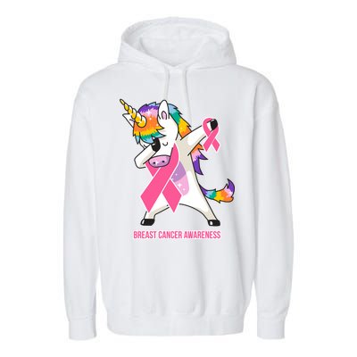 inspirational Breast Cancer Awareness Unicorn Garment-Dyed Fleece Hoodie