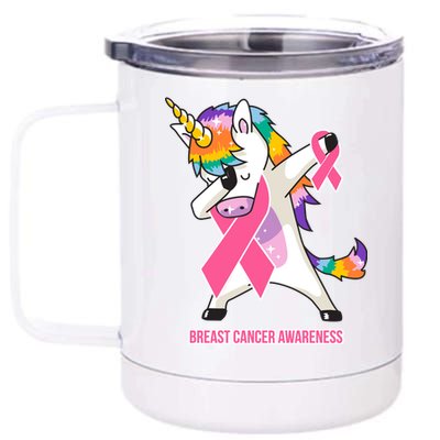 inspirational Breast Cancer Awareness Unicorn 12 oz Stainless Steel Tumbler Cup