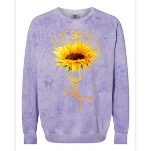 Inspirational Faith Sunflower & Butterflies Colorblast Crewneck Sweatshirt