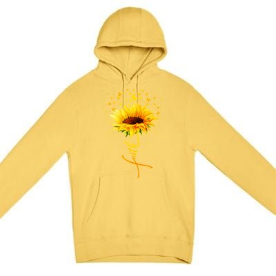 Inspirational Faith Sunflower & Butterflies Premium Pullover Hoodie