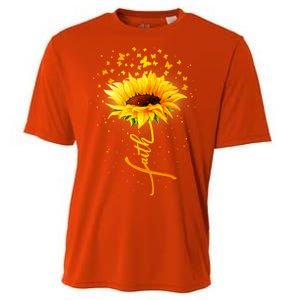 Inspirational Faith Sunflower & Butterflies Cooling Performance Crew T-Shirt