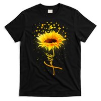 Inspirational Faith Sunflower & Butterflies T-Shirt