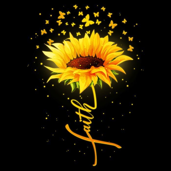 Inspirational Faith Sunflower & Butterflies T-Shirt
