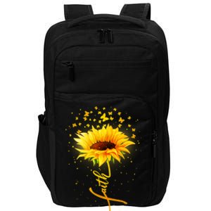 Inspirational Faith Sunflower & Butterflies Impact Tech Backpack