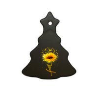 Inspirational Faith Sunflower & Butterflies Ceramic Tree Ornament