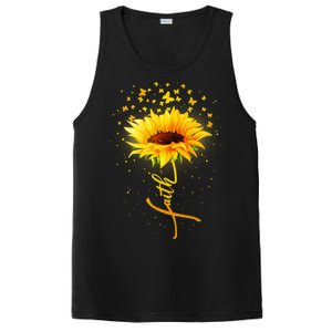 Inspirational Faith Sunflower & Butterflies PosiCharge Competitor Tank