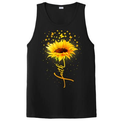 Inspirational Faith Sunflower & Butterflies PosiCharge Competitor Tank