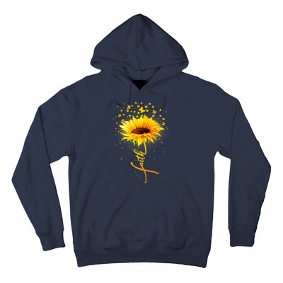 Inspirational Faith Sunflower & Butterflies Hoodie