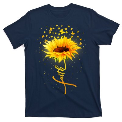 Inspirational Faith Sunflower & Butterflies T-Shirt