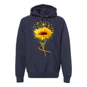 Inspirational Faith Sunflower & Butterflies Premium Hoodie