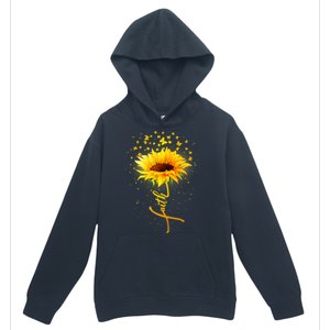 Inspirational Faith Sunflower & Butterflies Urban Pullover Hoodie