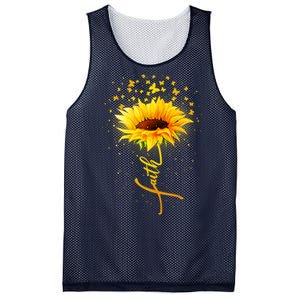 Inspirational Faith Sunflower & Butterflies Mesh Reversible Basketball Jersey Tank