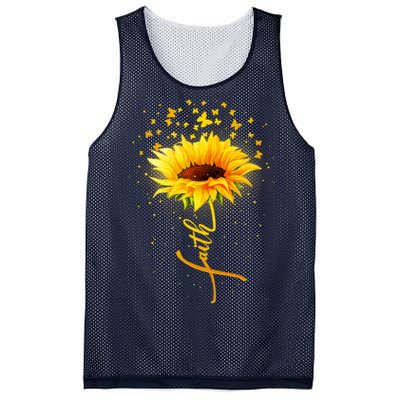 Inspirational Faith Sunflower & Butterflies Mesh Reversible Basketball Jersey Tank