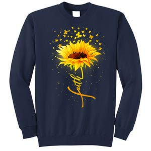 Inspirational Faith Sunflower & Butterflies Tall Sweatshirt