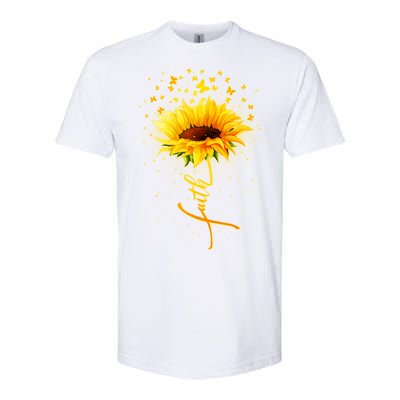 Inspirational Faith Sunflower & Butterflies Softstyle® CVC T-Shirt