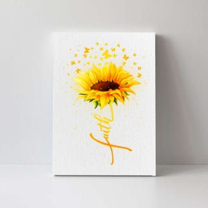 Inspirational Faith Sunflower & Butterflies Canvas