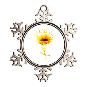 Inspirational Faith Sunflower & Butterflies Metallic Star Ornament