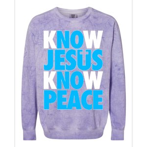 Inspirational Know Jesus Know Peace Colorblast Crewneck Sweatshirt